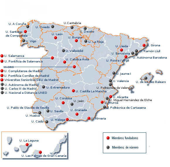 Mapa de Universidades de Mayores